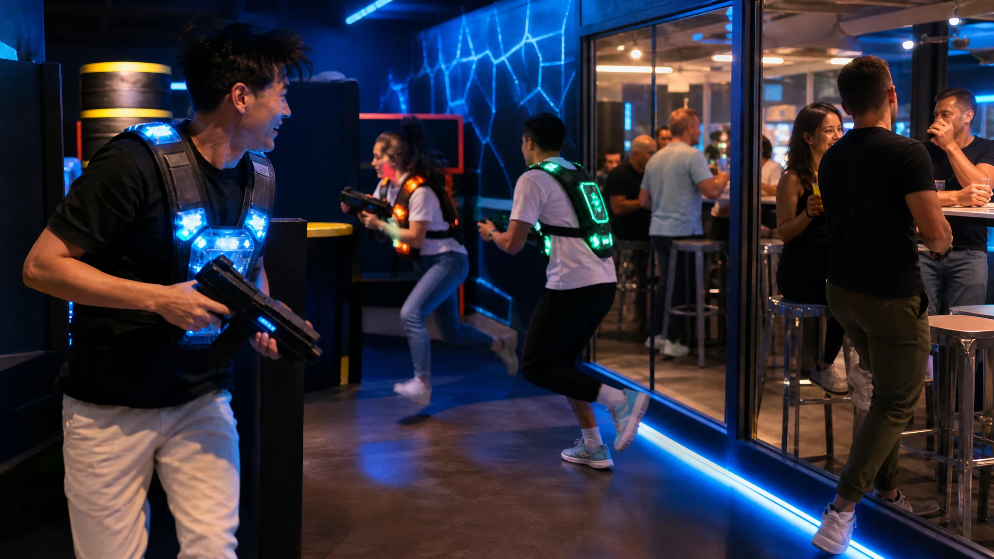 Köln Lasertag - Arena, Lounge und das, was zwischen den Runden zählt