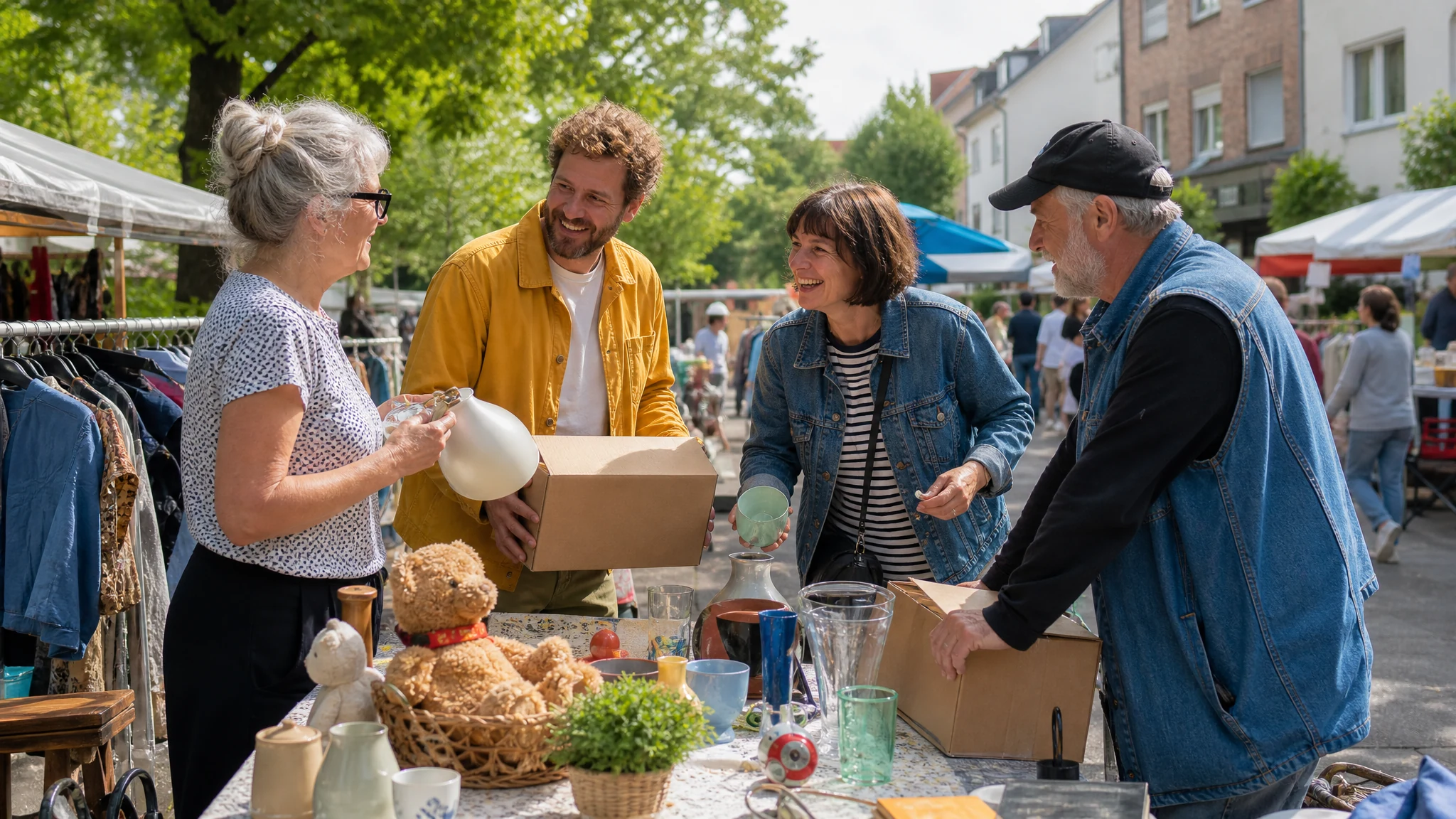 Flohmarkt organisieren - Mitstreiter gewinnen: Vom Einzelstand zum Nachbarschaftsflohmarkt