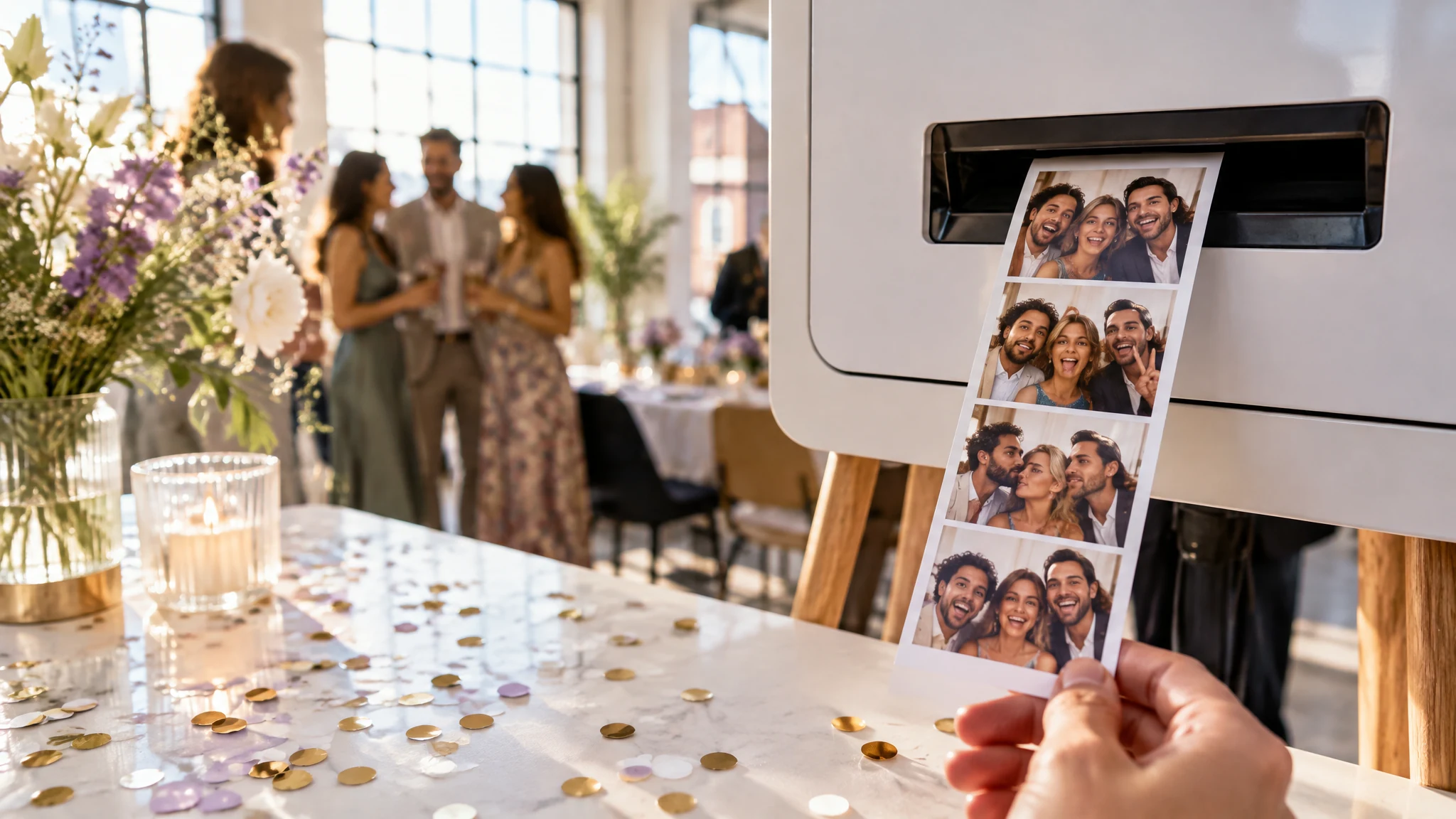Fotobox mieten - Option 1: Die klassische Fotobox - der Allrounder mit Sofortdruck