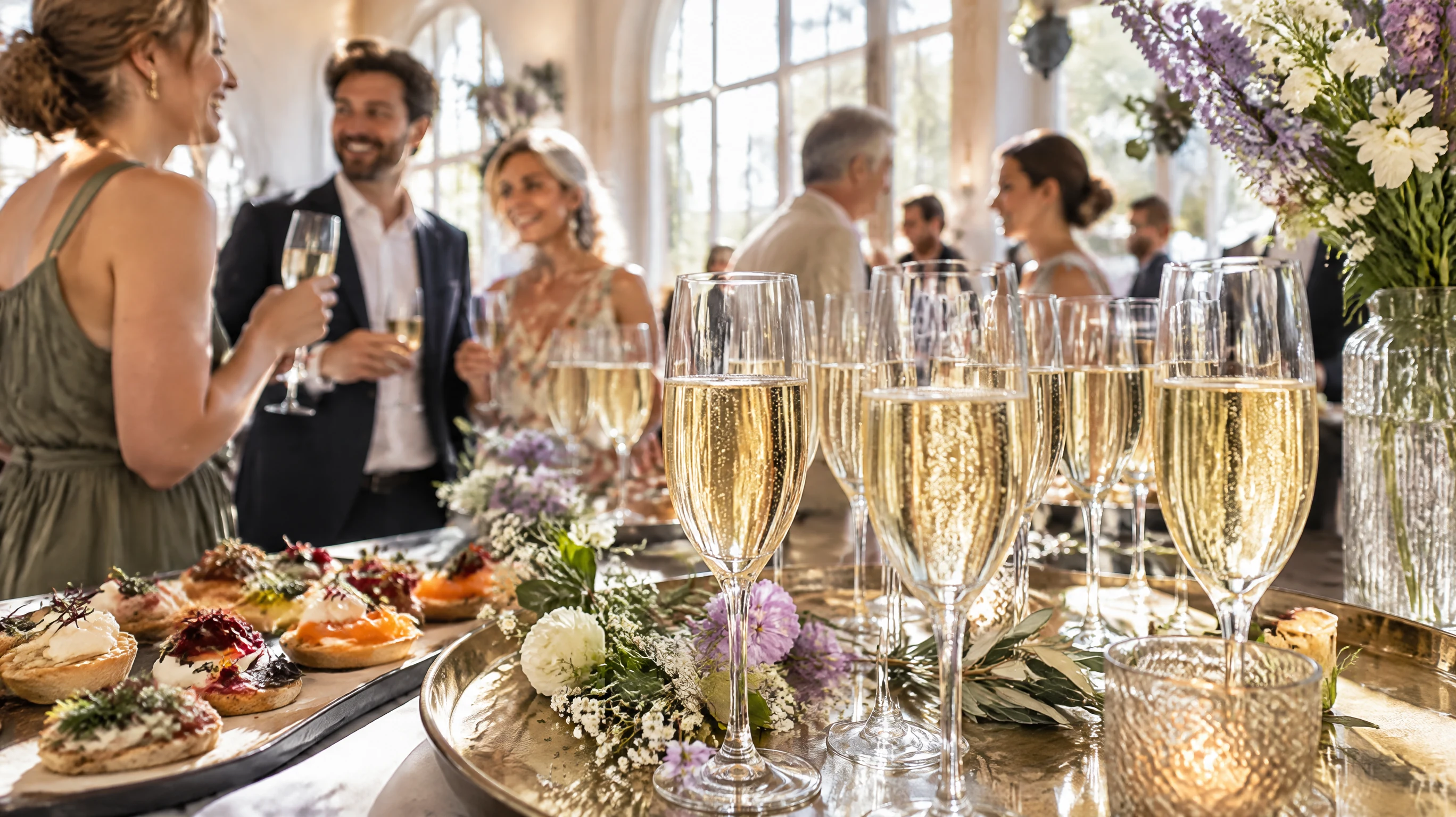 Hochzeit Ideen für Gäste - Was beim Sektempfang den Unterschied macht